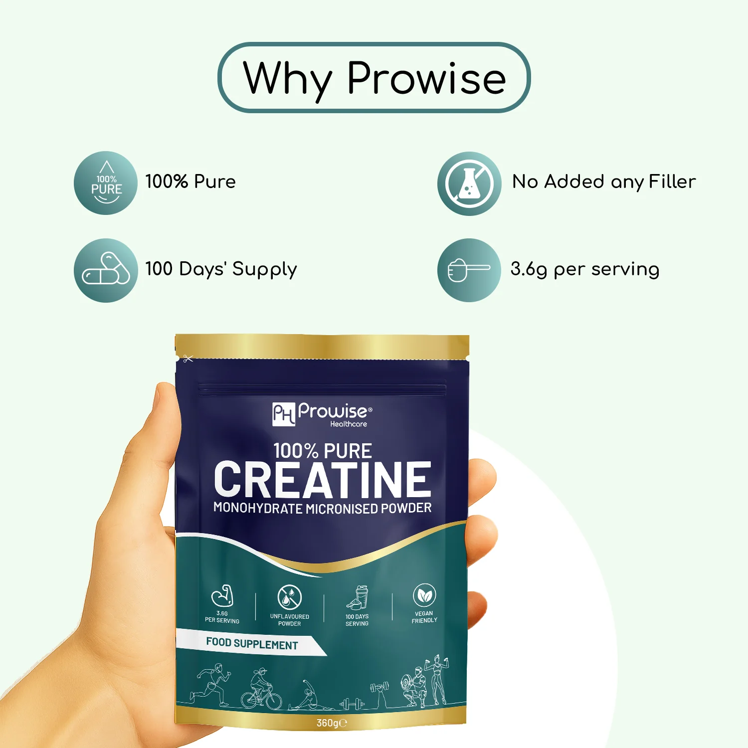 100% Pure Creatine Monohydrate Powder 360g - Image 4