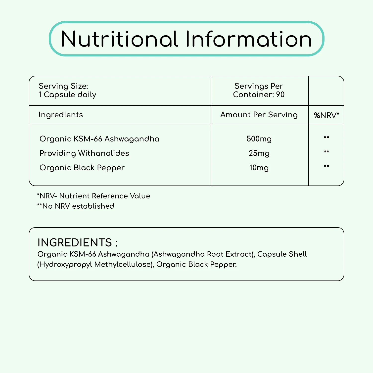 Ashwagandha KSM66 Capsules 500mg 90 Capsules - Image 3