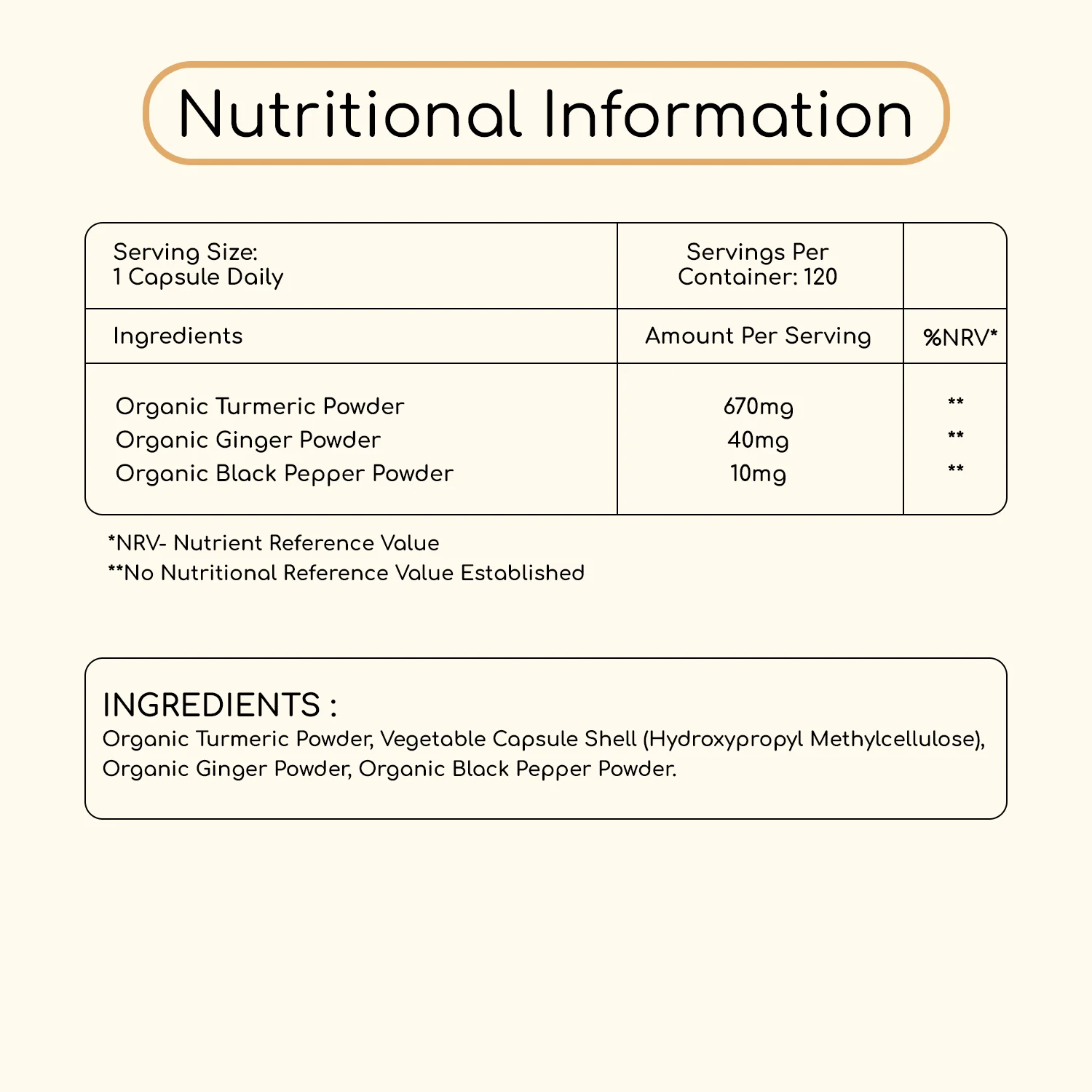 Turmeric Capsules with Black Pepper 720mg 120 Capsules - Image 3