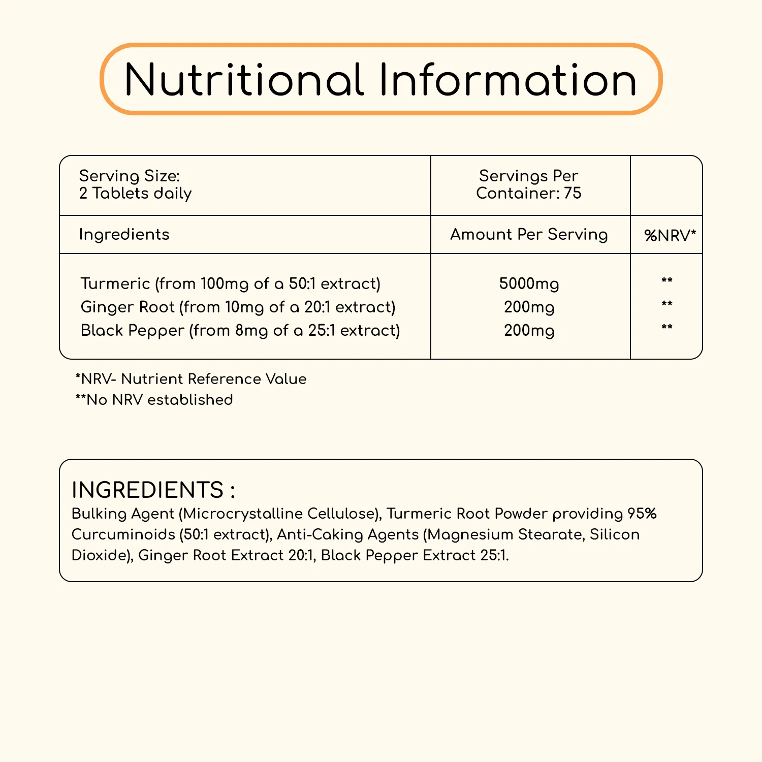 Turmeric Ginger and Black Pepper Tablets 5400mg - Image 3