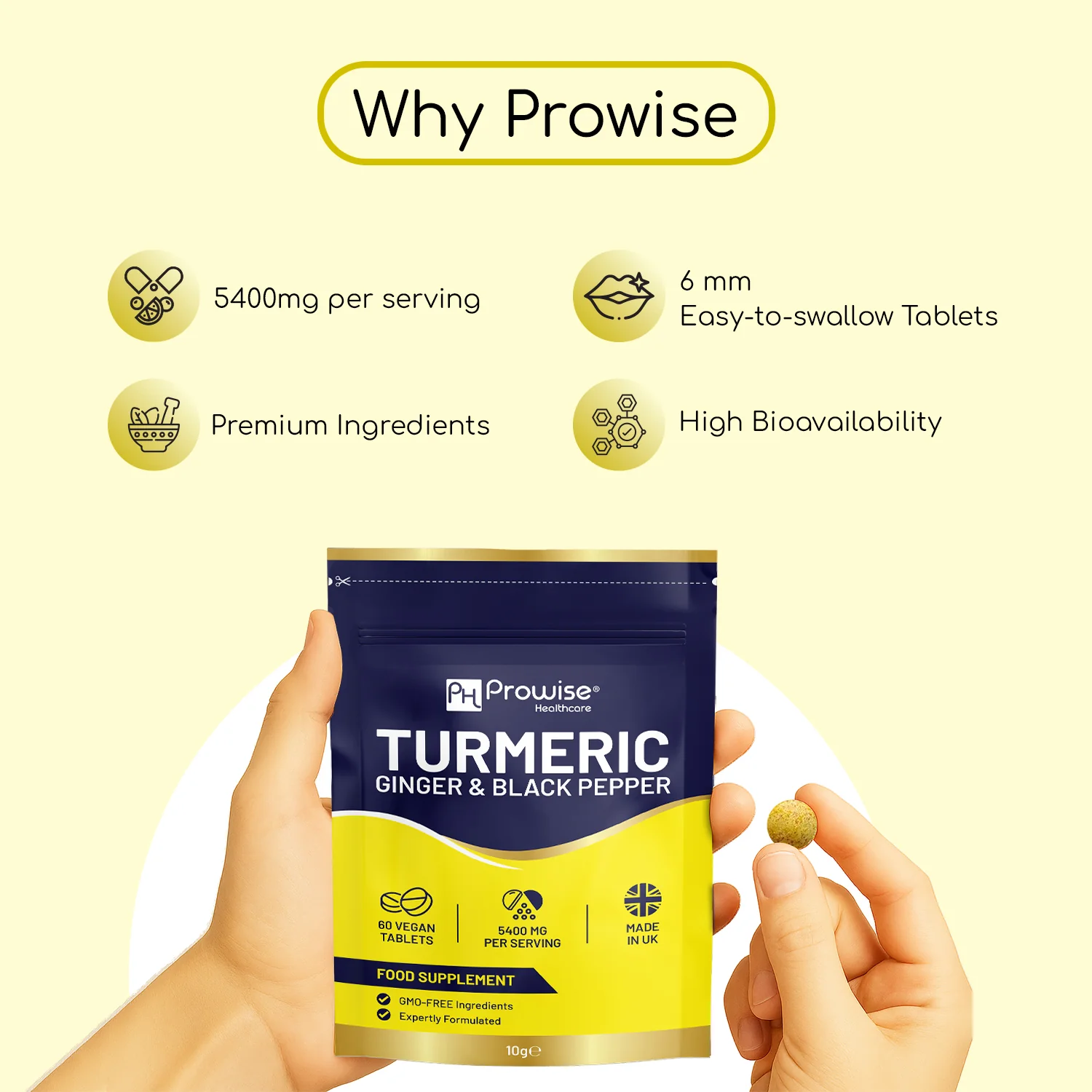 Turmeric Ginger and Black Pepper Tablets 5400mg 60 Tablets - Image 11