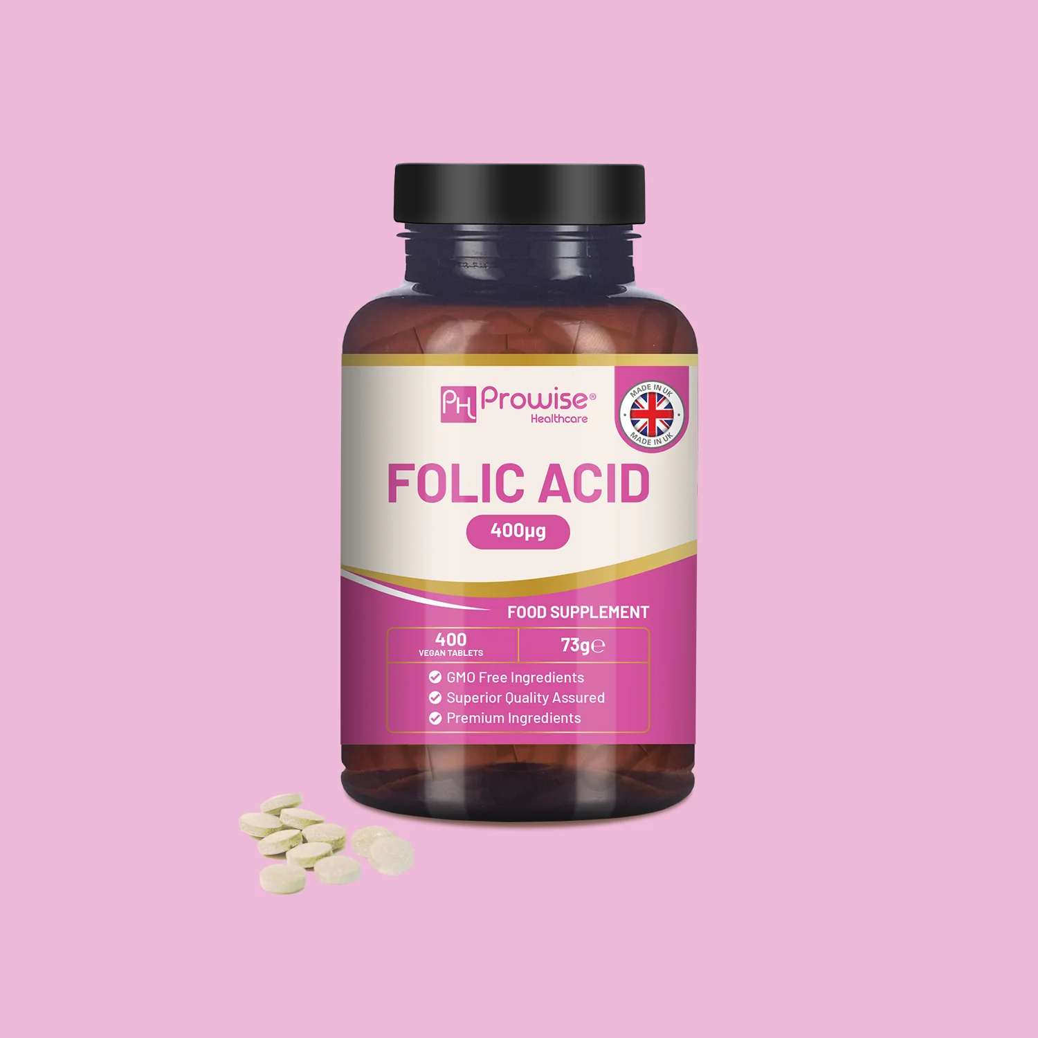 Vegan Folic Acid 400μg 400 Tablets