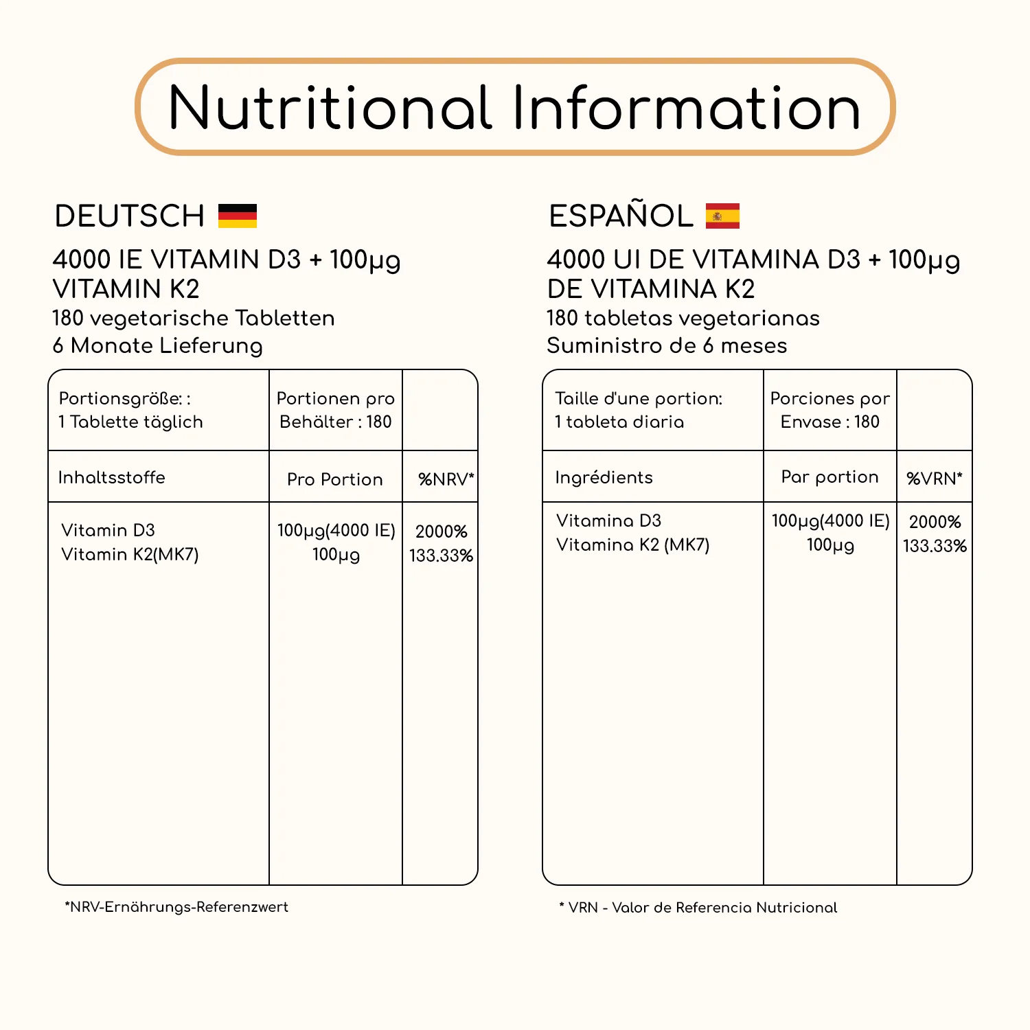 Vitamin D3 with Vitamin K2 MK7 180 Tablets - Image 6